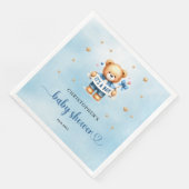 Niedlicher Teddybär mit Band, es ist eine Babydusc Serviette (Ecke)