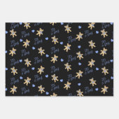 Niedlicher Teddybär mit blauen Herzen Geschenkpapier Set (Vorderseite 2)