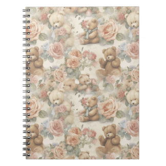 niedlicher Teddybär mit Blume Notizblock