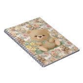 niedlicher Teddybär mit Blume Notizblock (Rechte Seite)