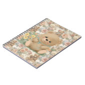 niedlicher Teddybär mit Blume Notizblock (Linke Seite)