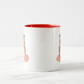 Niedlicher Teddybär mit Blume Sammeln Zweifarbige Tasse (Mittel)