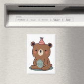Niedlicher Teddybär mit einem Party-Hut Magnet (In Situ (Geschirrspüler))