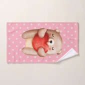 Niedlicher Teddybär mit einem roten Herz Badhandtuch Set (Handtuch)