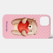 Niedlicher Teddybär mit einem roten Herz Case-Mate iPhone Hülle (Rückseite (Horizontal))