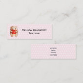 Niedlicher Teddybär mit einem roten Herz Mini Visitenkarte (Vorne/Hinten)