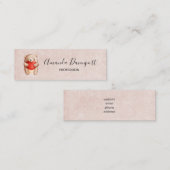 Niedlicher Teddybär mit einem roten Herz Mini Visitenkarte (Vorne/Hinten)