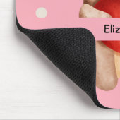 Niedlicher Teddybär mit einem roten Herz Mousepad (Ecke)