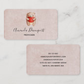 Niedlicher Teddybär mit einem roten Herz Visitenkarte (Vorne/Hinten)