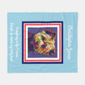 Niedlicher Teddybär (mit Gedicht), personalisiert Fleecedecke (Vorderseite (Horizontal))