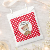 Niedlicher Teddybär mit Polka Dots Geburtstag Geschenktütchen (Ausgeschnitten)