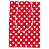 Niedlicher Teddybär mit Polka Dots Geburtstag Mittlere Geschenktüte (Rückseite)