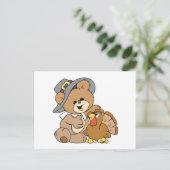 niedlicher Teddybär mit Puten Postkarte (Stehend Vorderseite)