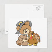 niedlicher Teddybär mit Puten Postkarte (Vorne/Hinten)