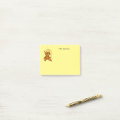Niedlicher Teddybär mit Schlafkappe Post-it Klebezettel (Auf Schreibtisch)