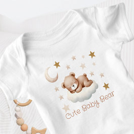 Niedlicher Teddybär mit Sternen Baby Strampler