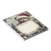 Niedlicher Teddybär mit Weihnachtsdekorationen - F Notizblock (angewinkelt)