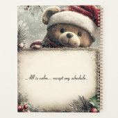 Niedlicher Teddybär mit Weihnachtsdekorationen - F Planer (Rückseite)