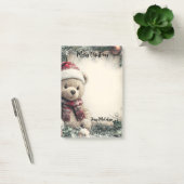 Niedlicher Teddybär mit Weihnachtsdekorationen - F Post-it Klebezettel (Büro)