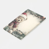 Niedlicher Teddybär mit Weihnachtsdekorationen - F Post-it Klebezettel (angewinkelt)