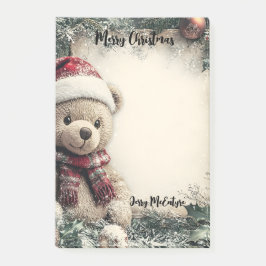 Niedlicher Teddybär mit Weihnachtsdekorationen - F Post-it Klebezettel