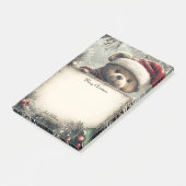 Niedlicher Teddybär mit Weihnachtsdekorationen - F Post-it Klebezettel (angewinkelt)