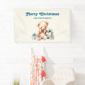 Niedlicher Teddybär mit Weihnachtsgeschenken Banner (Insitu)