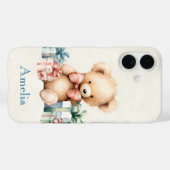 Niedlicher Teddybär mit Weihnachtsgeschenken Case-Mate iPhone Hülle (Rückseite (Horizontal))