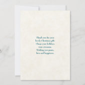 Niedlicher Teddybär mit Weihnachtsgeschenken Dankeskarte (Rückseite)