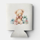 Niedlicher Teddybär mit Weihnachtsgeschenken Dosenkühler (Rückseite)