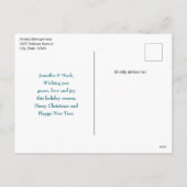 Niedlicher Teddybär mit Weihnachtsgeschenken Feiertagspostkarte (Rückseite)