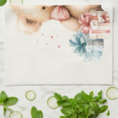 Niedlicher Teddybär mit Weihnachtsgeschenken Geschirrtuch (Gefaltet)