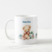 Niedlicher Teddybär mit Weihnachtsgeschenken Kaffeetasse (Links)
