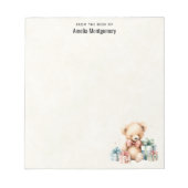 Niedlicher Teddybär mit Weihnachtsgeschenken Notizblock (Vorderseite)