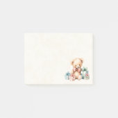 Niedlicher Teddybär mit Weihnachtsgeschenken Post-it Klebezettel (Vorderseite)