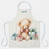 Niedlicher Teddybär mit Weihnachtsgeschenken Schürze (Vorderseite)