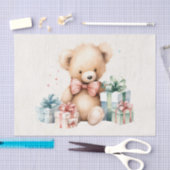 Niedlicher Teddybär mit Weihnachtsgeschenken Seidenpapier (Handwerk)
