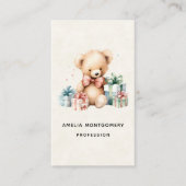 Niedlicher Teddybär mit Weihnachtsgeschenken Visitenkarte (Vorderseite)