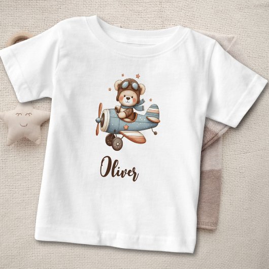 Niedlicher Teddybär Personalisiert Baby T-shirt