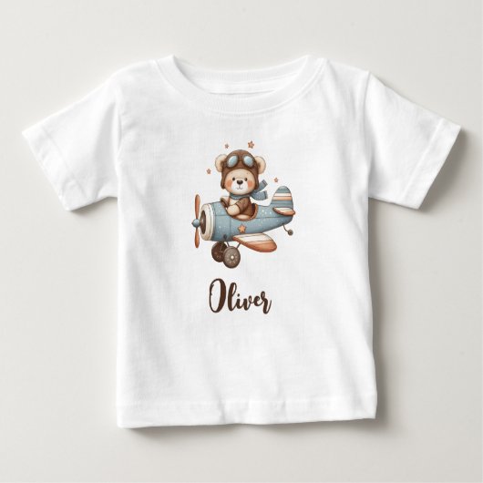 Niedlicher Teddybär Personalisiert Baby T-shirt (Vorderseite)