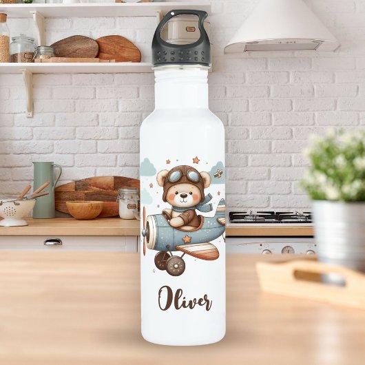Niedlicher Teddybär Personalisiert Edelstahlflasche