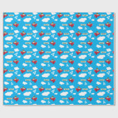 Niedlicher Teddybär Pilot Individuelle Name und Al Geschenkpapier (Flach)