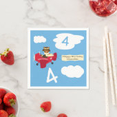 Niedlicher Teddybär Pilot Individuelle Name und Al Serviette (Beispiel)