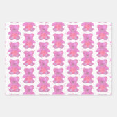 Niedlicher Teddybär Rosa Custom Geschenkpapier Set (Vorderseite 2)