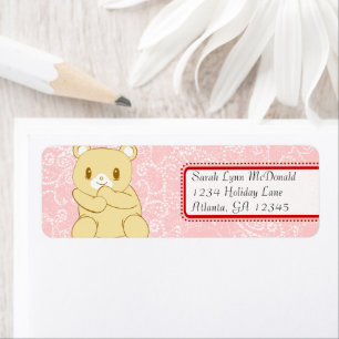 Niedlicher Teddybär Rosa Punkte und Herz