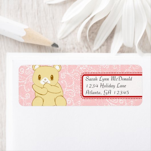 Niedlicher Teddybär Rosa Punkte und Herz (Insitu)