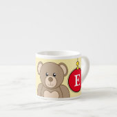 Niedlicher Teddybär, rot gelb mit Sternenkind Espressotasse (Vorderseite Rechts)