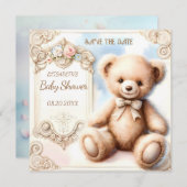 Niedlicher Teddybär Save the Date (Vorne/Hinten)