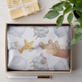 Niedlicher Teddybär, Schaf und Mond Seidenpapier (Geschenk)