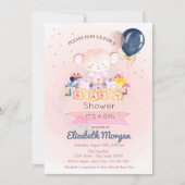 Niedlicher Teddybär, Stars präsentiert Babydusche Einladung (Vorderseite)